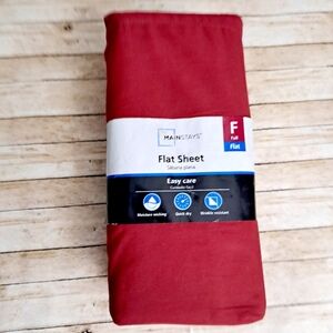 Mainstays Red Full Flat Sheet 300 Thread Count Easy Care